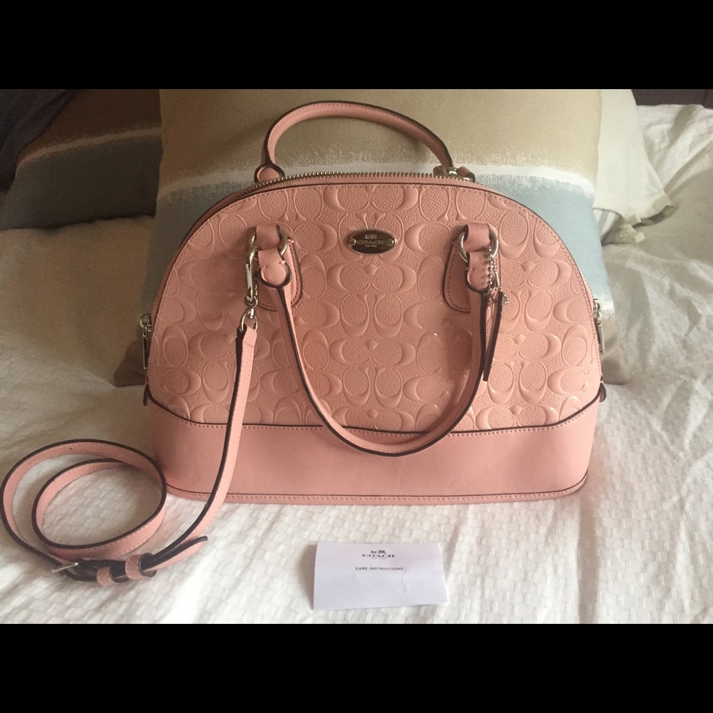 NEW Cora Blush COACH embossed dome Satchel purse - Picture 3 of 4